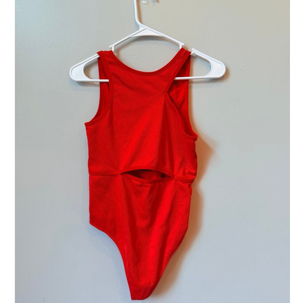 Colsie Target Red Ribbed Cutout Seamless Bodysuit Size L Loungewear Intimates